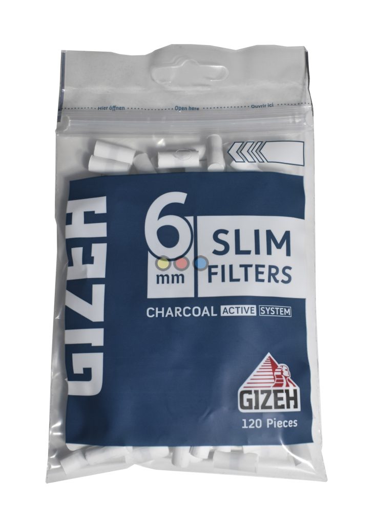 Filtros para enrolar Gizeh Slim con Carbón